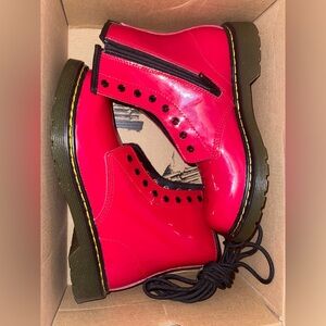 Red Dr Marten boots